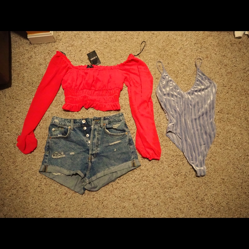 NWT H&M shorts with forever 21 tops